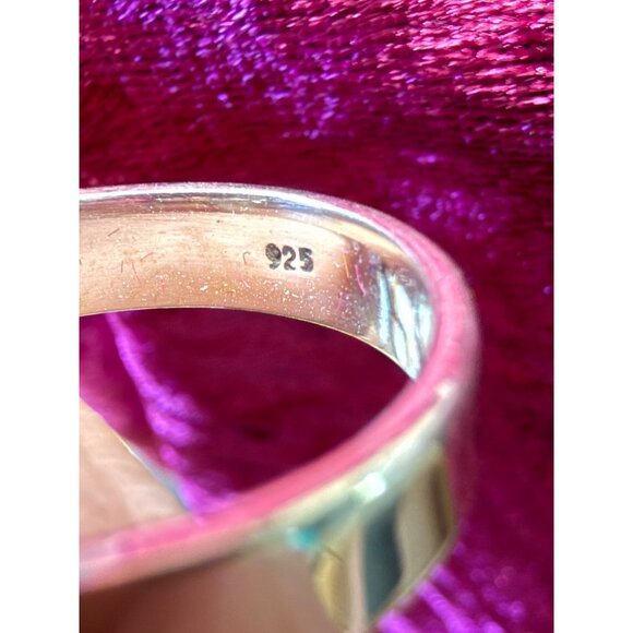 Adjustable Sterling Silver Ring With Persian Turquoise Gemstone - Picture 5 of 5